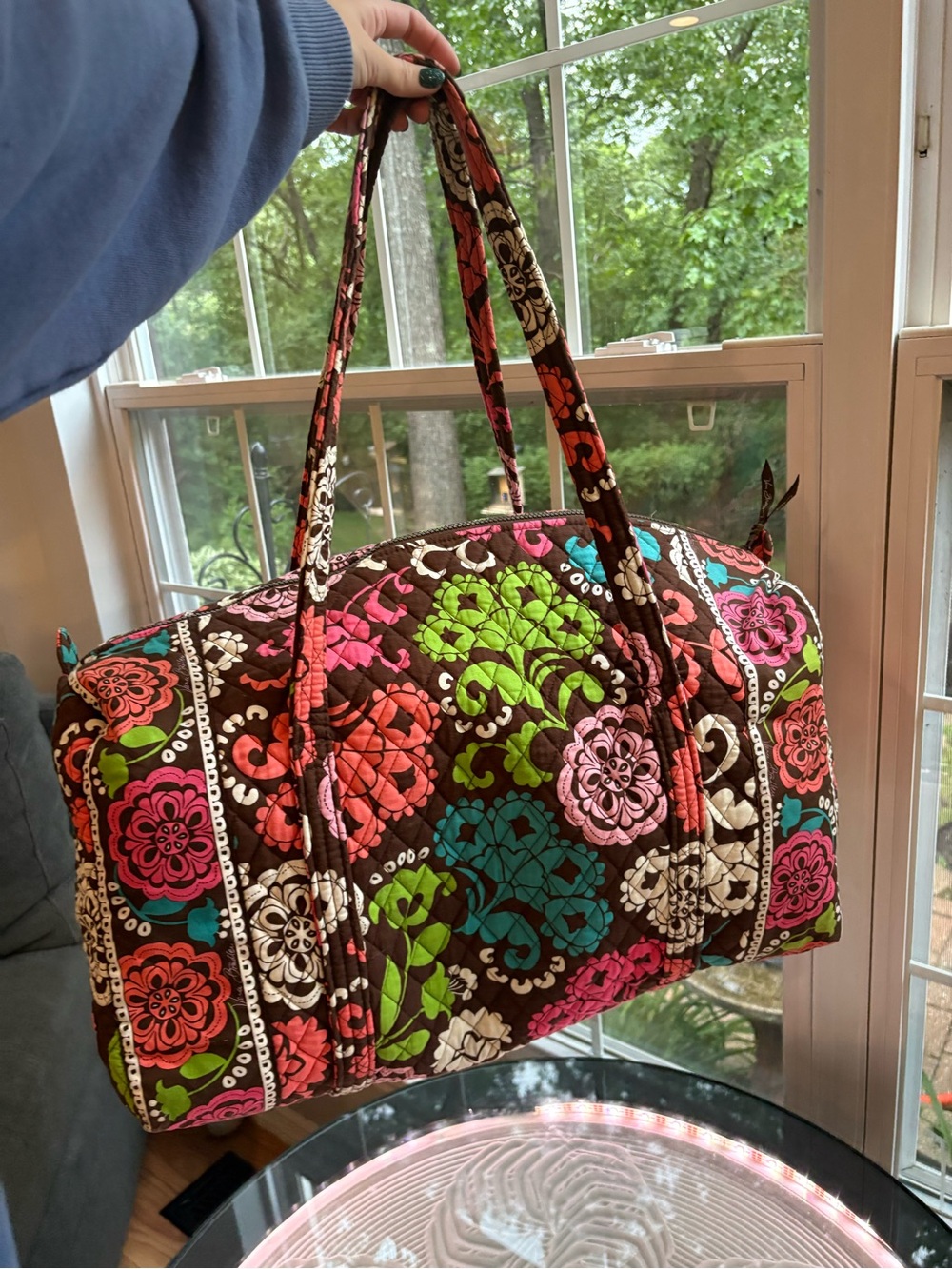 Vera Bradley Retired "Lola" Print Quilted Floral Weekender